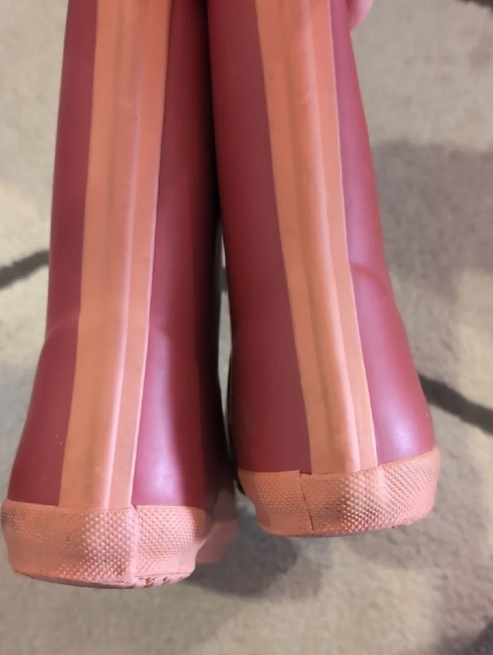 Hunter Kids Burgundy Red Rubber Rain Boots with Fleece Lining